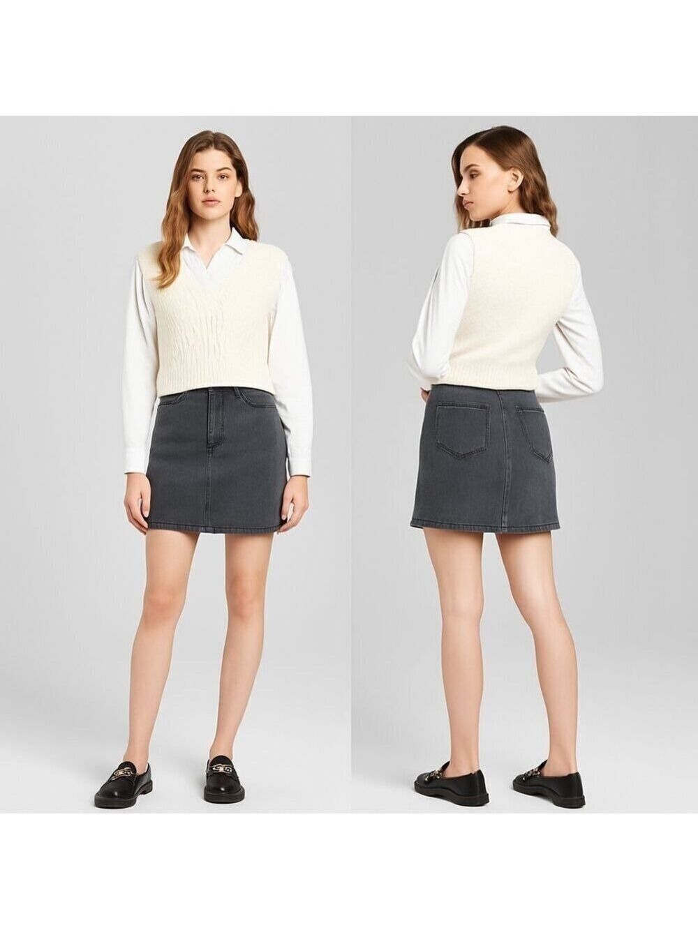 WILD FABLE Women's Stretch Mini Skirt Size 4 Gray